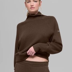 Alo Waffle Weekend Escape Mock Neck Long Sleeve